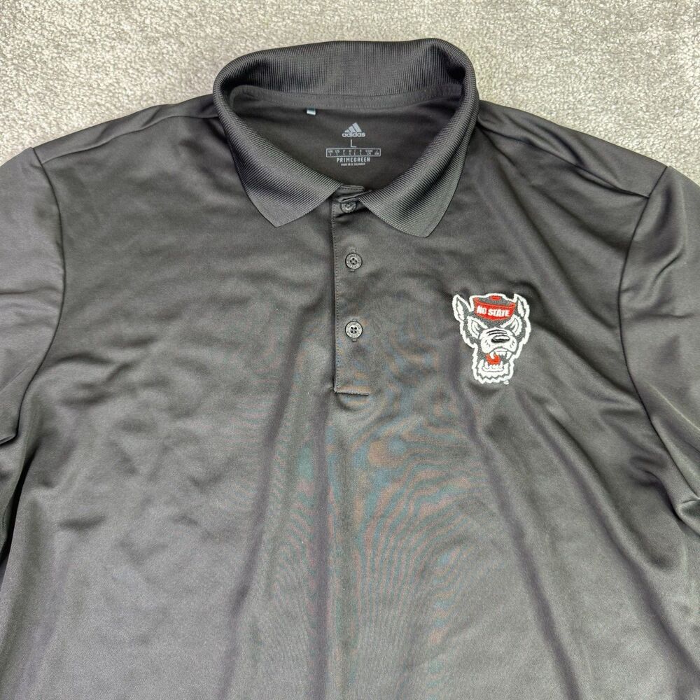 North Carolina State Wolfpack Adidas Shirt Men’s Large Black Sports Polo